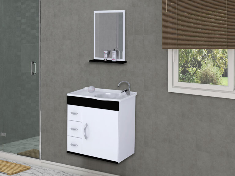 02 - 578915 - KIT Verona SUSP com 3 Gavetas - Preto